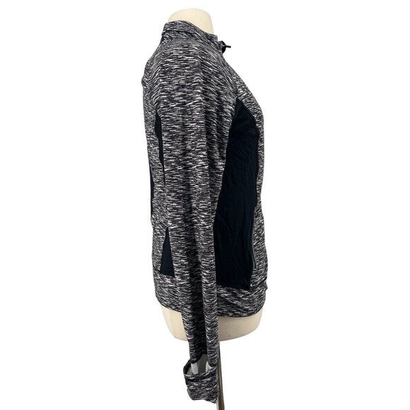 Reva Womens Athletic Zip-Up Jacket Size XL Polyester & Spandex Blend Black & Whi - Picture 4 of 6